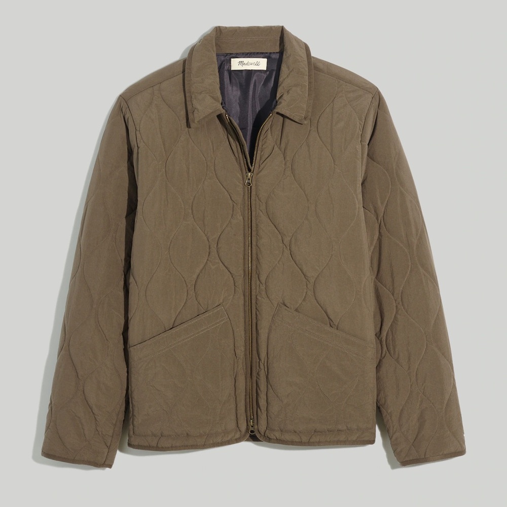 Madewell Olive Quilted Puffer Jacket